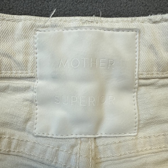 Mother Jeans Womens 29 Ivory Flirt Chew Unnatural Acts Mid Rise Distressed - Picture 3 of 14
